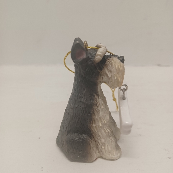 Schnauzer Dog Ornament with Dangling Bone Christmas Tree Decoration - Picture 4 of 9